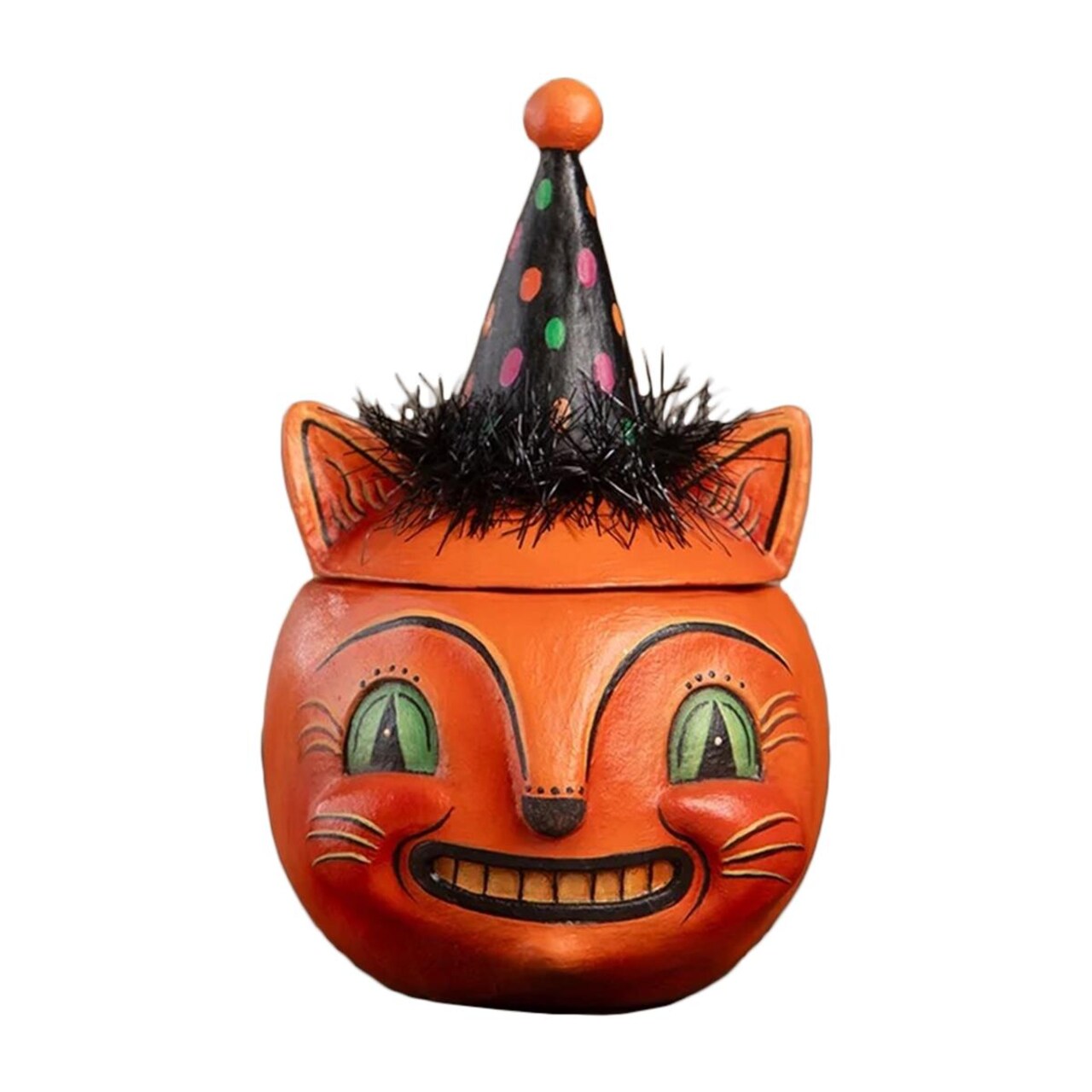 Bethany Lowe by Artist Johanna Parker Halloween Green Eyed Copper Cat
